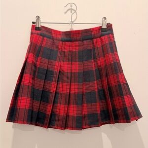 Red and Black Plaid Women's Skirt